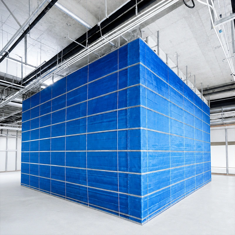 Double-Track Dual-Curtain Inorganic Fabric Folding Fire Shutter